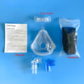 Transparent CPAP breathing mask with silicone seal and adjustable headgear