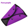 Polyester car children's seat belt holder in dark gray, size 20 cm by 24 cm, with black seat belt