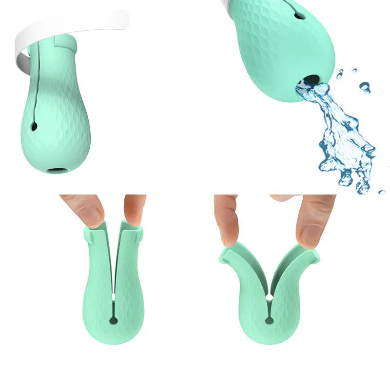 Four bright green silicone cat scratch protection gloves for pet handling.