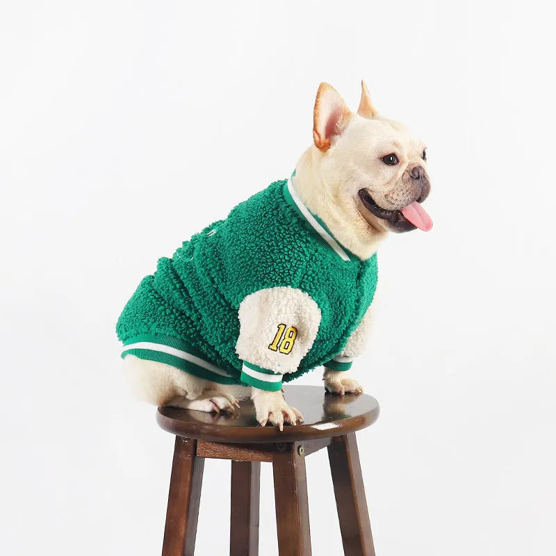 Green fleece-lined dog winter jacket for larger breeds sizes L XL XXL 3XL 4XL
