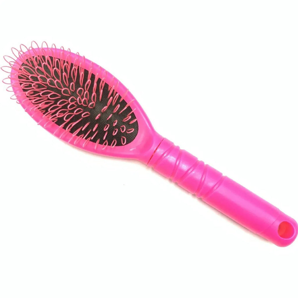 Black ring tooth hair extension comb with airbag cushion handle on white background