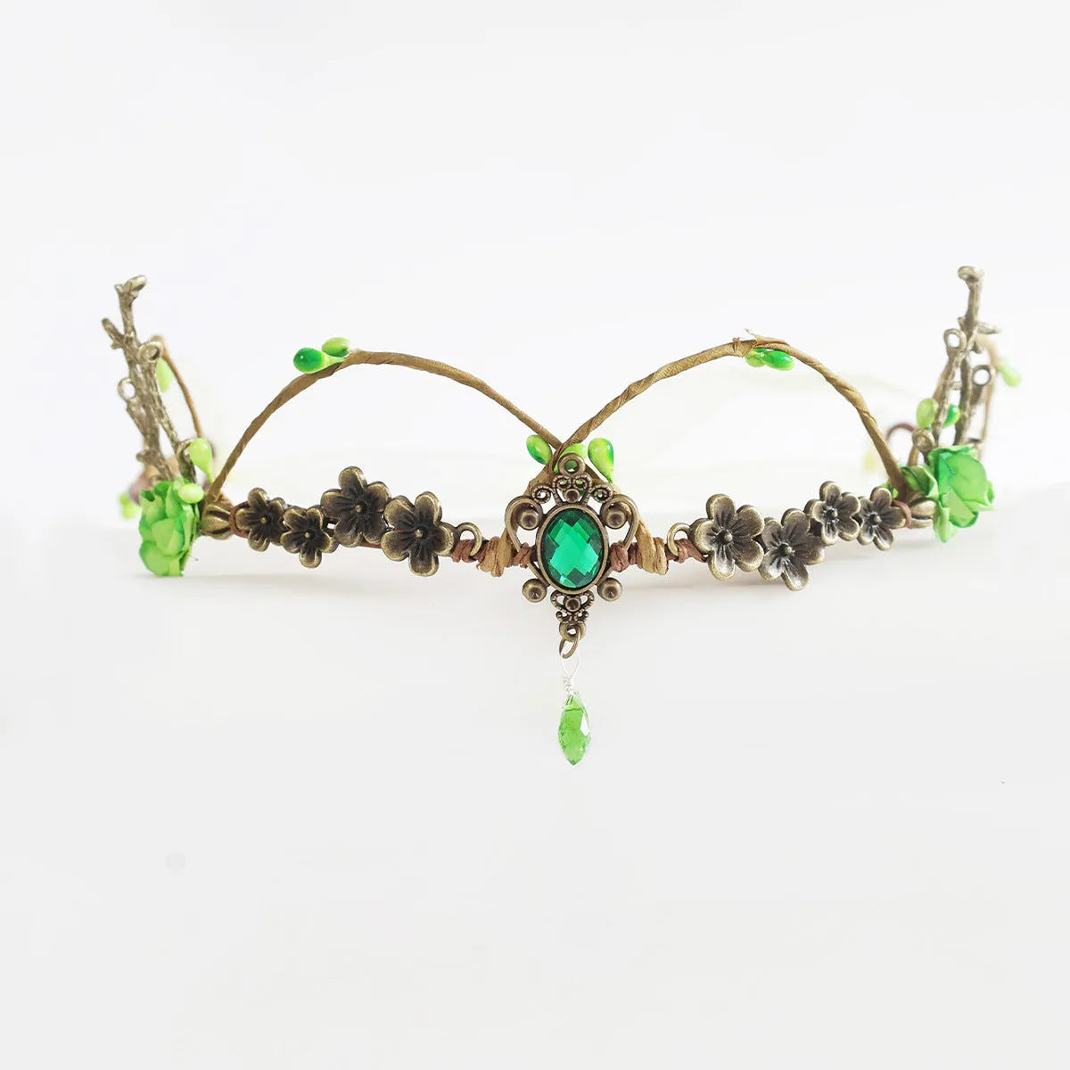 Retro handmade mori style decorative Tuinga elf queen hair headband in purple with plum blossom alloy design