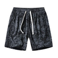 Men's corduroy camouflage athletic shorts with micro-elastic high-waist design