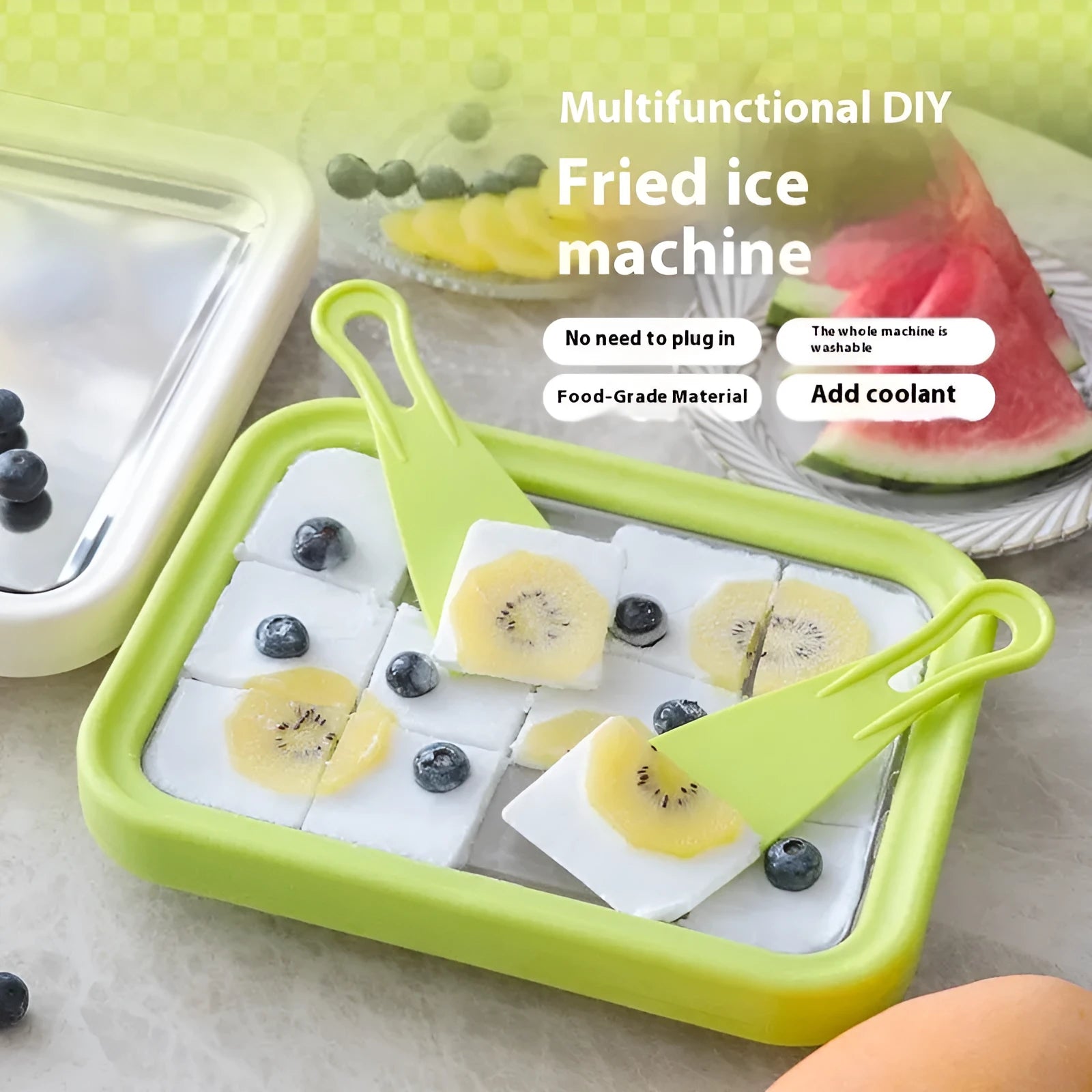 Children's DIY fried yogurt machine in green, pink, white, or rose red, measuring 22.5cm tall