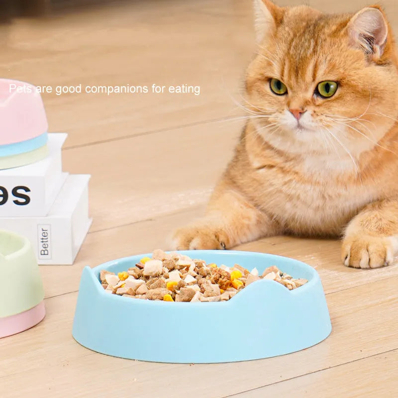 Blue ceramic dog slow feeder bowl with four puzzle maze cups for slowing fast eaters