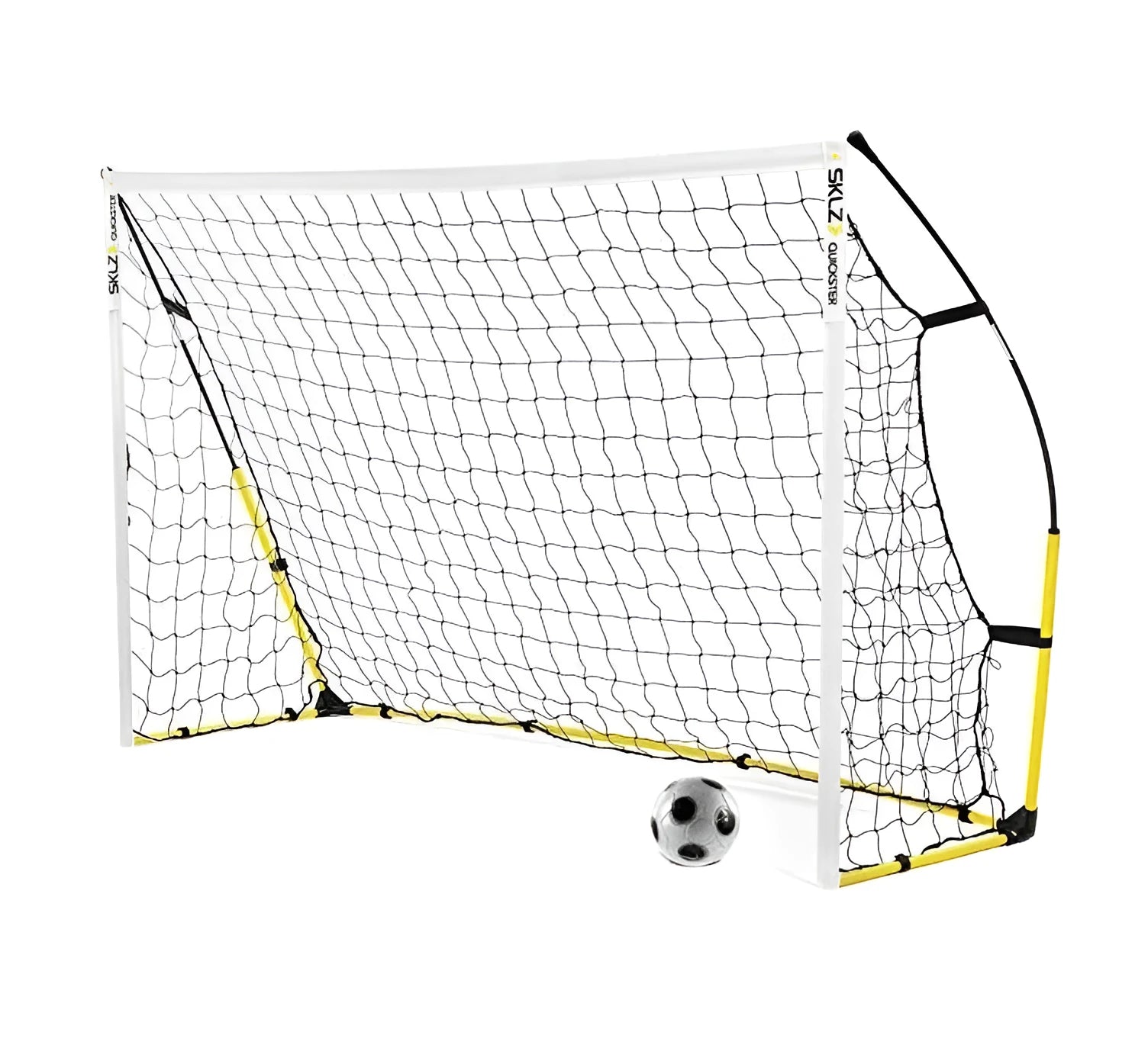 Portable quick assembly football net yellow colour size L 3.6m width for children training football gate
