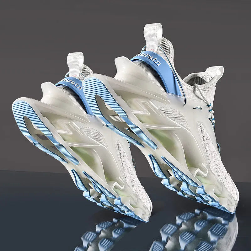 Men's breathable mesh Korean-style sports shoes in black, available in sizes 39 to 45 for summer and autumn wear