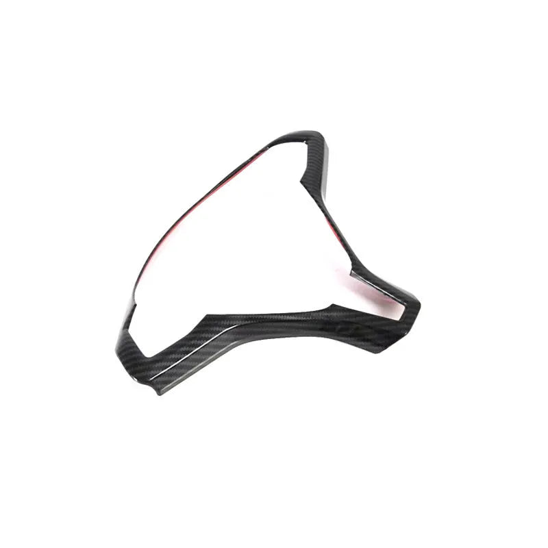 Tesla Model S steering wheel decorative frame with carbon fibre colour finish covering button panel