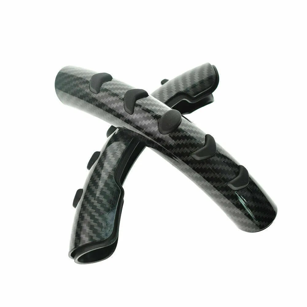 Carbon fibre black fibre steering wheel anti-slip sleeve showing 38cm diameter