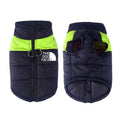 Waterproof dog coat winter thermal vest in blue cotton, size M, on small dog