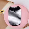 Cotton pet T-shirt and skirt summer outfit set for dogs and cats in striped design