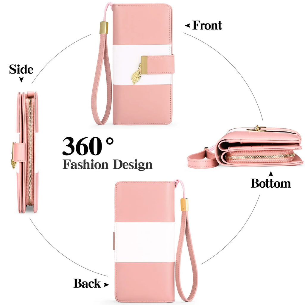Midnight black anti-theft clutch bag with lock opening, shown open to reveal microfiber lining.