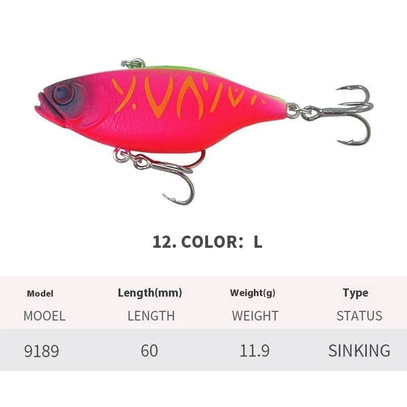 60mm 11.9g long-range submerged biomimetic fishing bait in multiple colour options