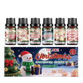 Christmas aromatherapy oil set showing six 60ml bottles for festive home fragrance