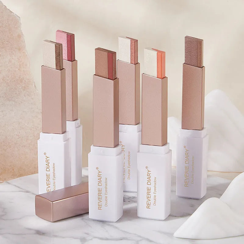 Lazy Double Color Eyeshadow Stick 3.8g in rotating style with gradient shimmer finish