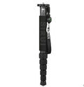 Black carbon fibre monopod for DSLR cameras extended to maximum height