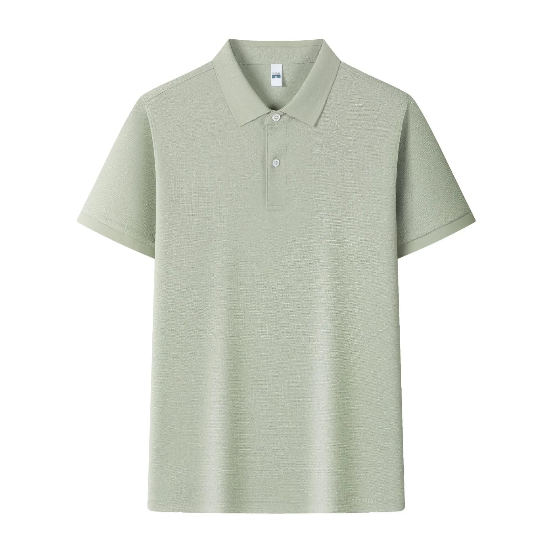Regular fit cotton Ice Silk short sleeve polo shirt in solid colour with asymmetric detailing for light business wear