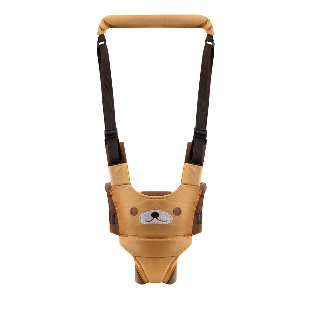 Cotton baby walking harness belt for toddlers in blue colour, showing adjustable straps and chest panel.