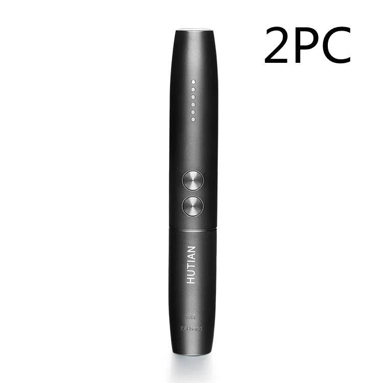 WT09 portable spy gadget detector with antenna, pen-style black body, and signal strength LED indicators on a table