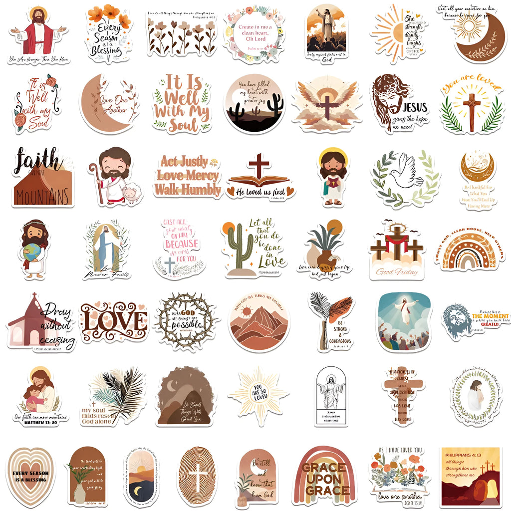 Graffiti stickers pack showing 50 random printed designs for wall decoration and personalisation