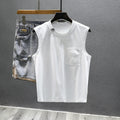 Cotton sleeveless t-shirt in loose fit with straight hem, black and white colour options