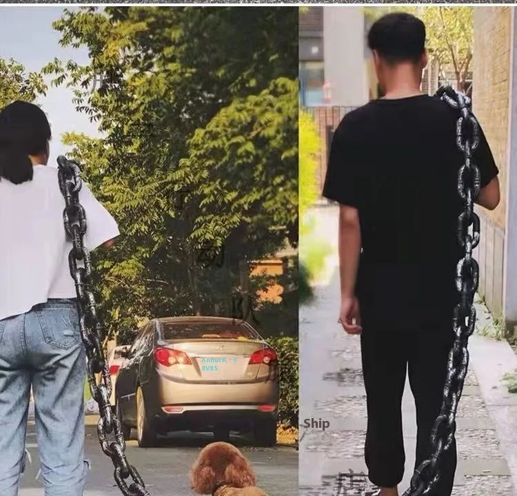 PP plastic dog walking leash and video prop in bronze, antique silver, or black colour options.