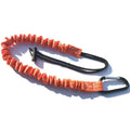 Orange 90cm long elastic safety rope for connecting fishing rod and reel.