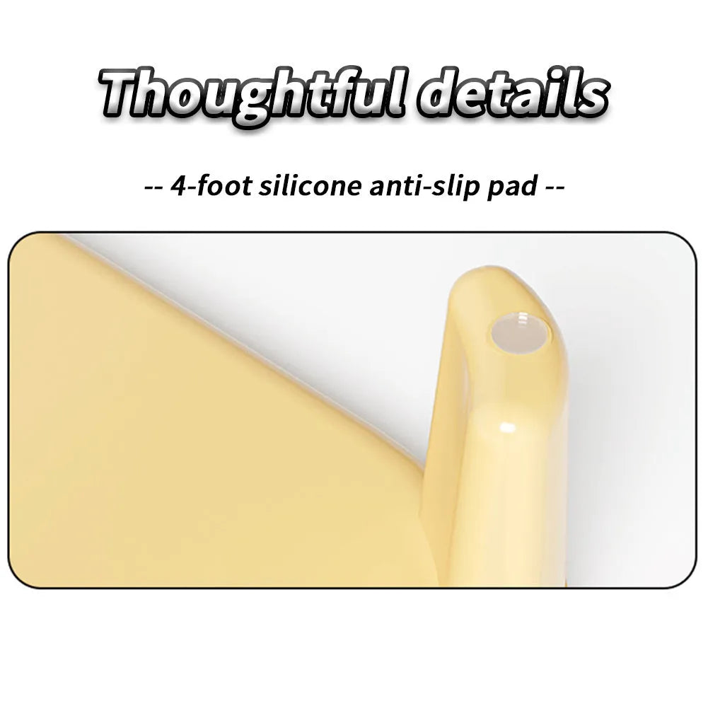 Milk yellow plastic cat litter mat with anti-slip silicone feet, dimensions 40cm by 40.5cm.