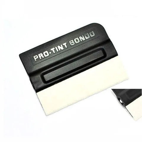 Film scraper tool with ABS plastic body and interchangeable deerskin or wool scraping surface for car vinyl wrap application