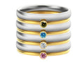 December colour birthstone ring with geometric engraving on titanium steel band