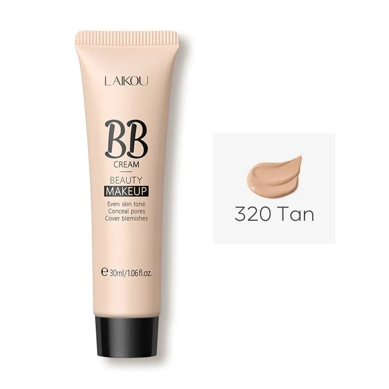 30ml tube of Natural Makeup BB Cream in nine shade options displayed.