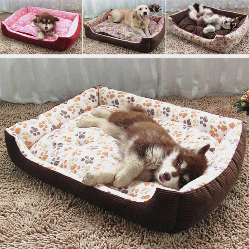 Beige sofa kennel-style dog bed with soft plush fabric and raised foam sides for a small pet.