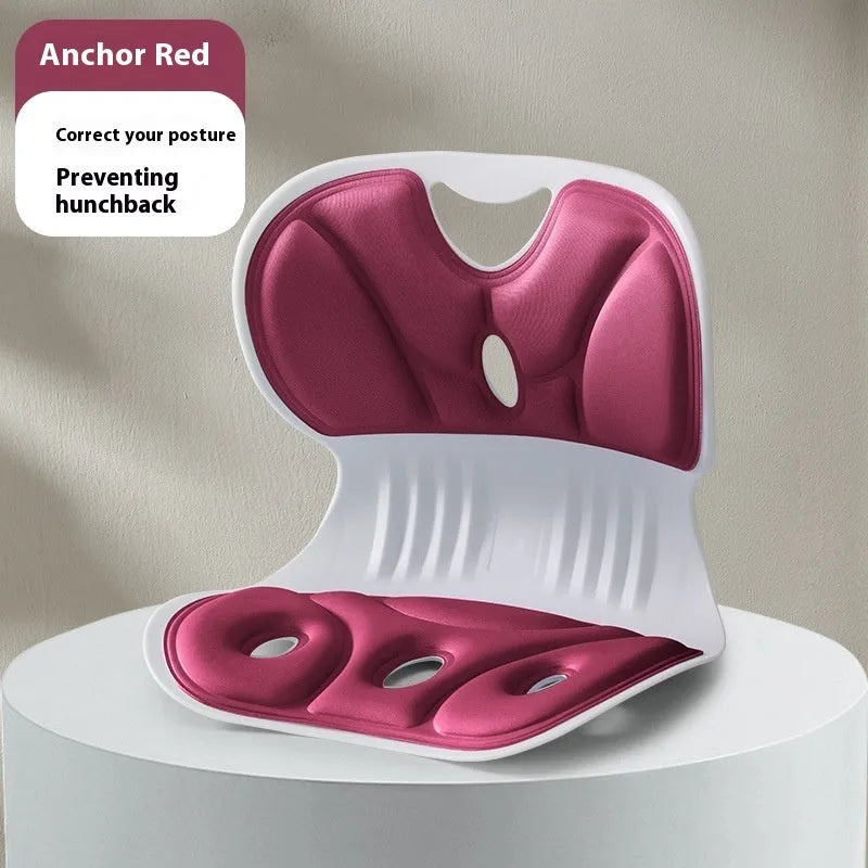 Memory foam seat cushion for lumbar support with fixing band in various colours