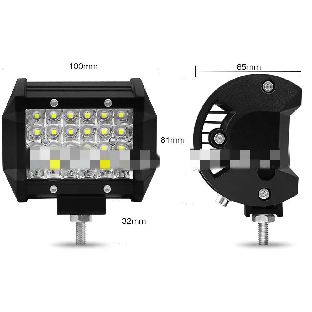Black LED strip lights with four rows of lamp beads for vehicle modification with aluminium alloy case