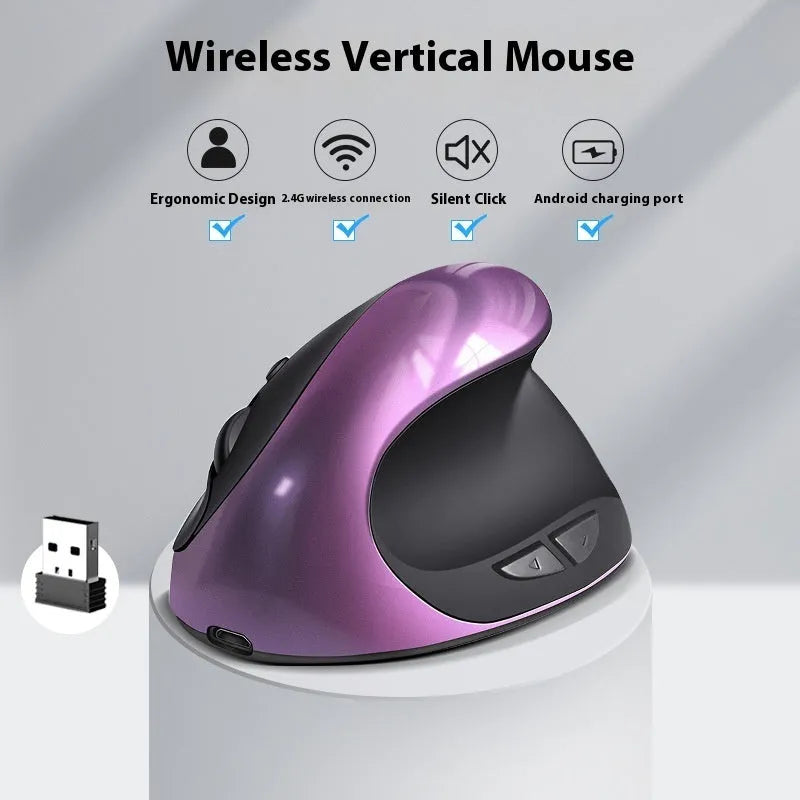 Three Generations vertical ergonomic mouse in black colour with USB connectivity