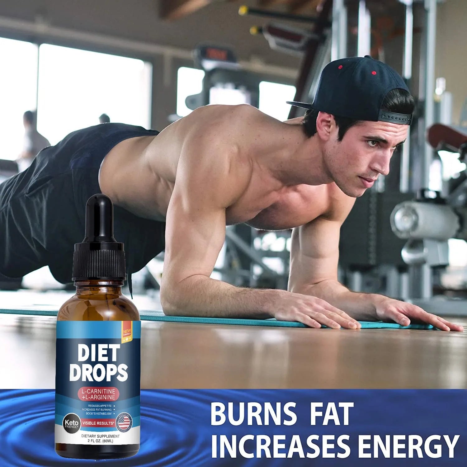 60ml bottle of ketone drops dietary supplement requiring refrigeration storage