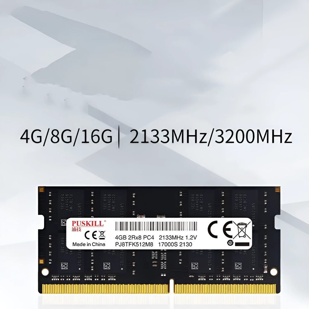 A single DDR4 SO-DIMM laptop memory module on a white background.