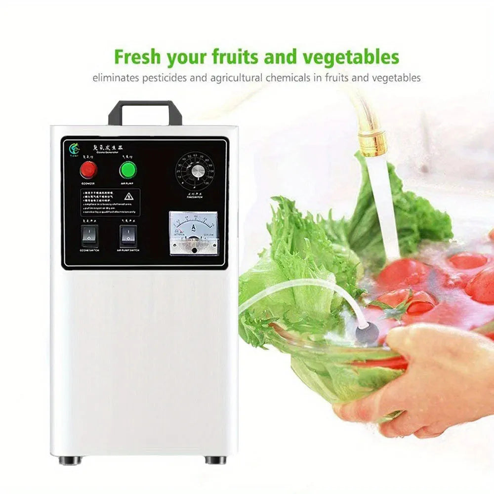 Ozone generator for fruit and vegetable treatment with 20g/h output and air-cooled system