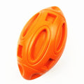 Natural rubber squeaky dog chew ball in blue, green or orange for medium large breeds