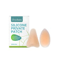 Silicone privacy invisible sticker showing droplet and Y-shaped variants on skin.