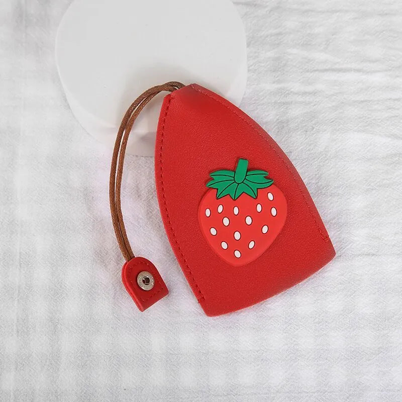 Cartoon design pull-out key case for car keys in PU leather.
