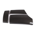 Three ABS armrest box protective covers with carbon fibre pattern, each measuring 33.5 by 16 by 3.5 cm