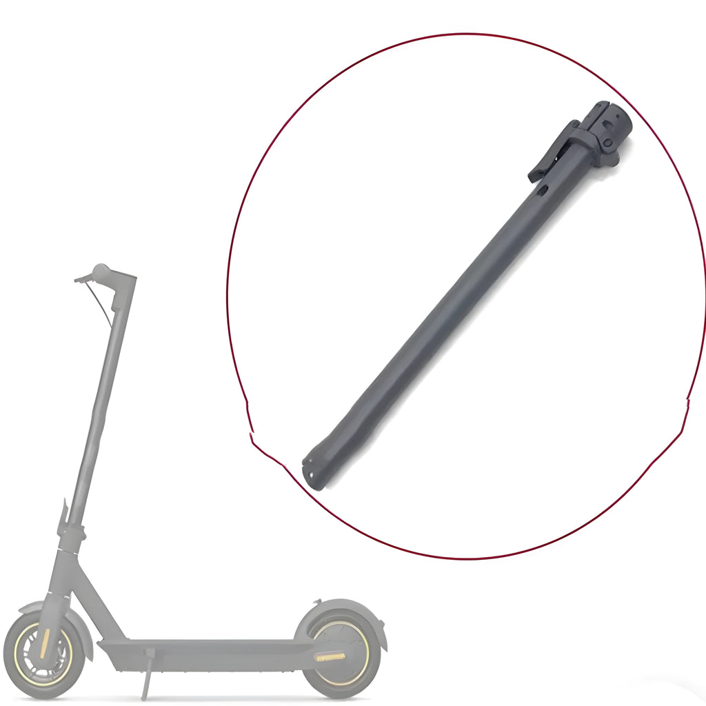 Black metal folding upright pole accessory for a Nanbo No. 9 electric scooter.