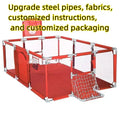Children's tent playpen with Oxford cloth fence and stainless steel frame in dark grey, 1.22x2.3x1.05m, for indoor play