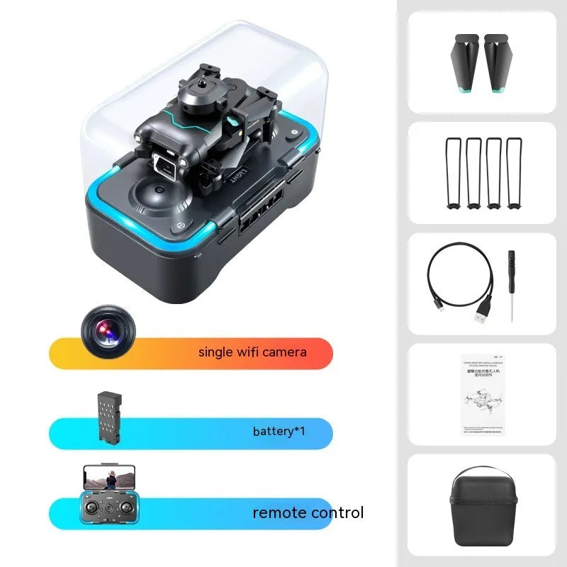 Black four-axis obstacle avoidance drone with 4K camera for youth training measuring under 30cm