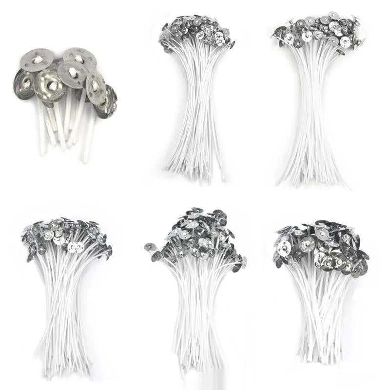 White cotton candle wick DIY material for candle making projects in three different lengths