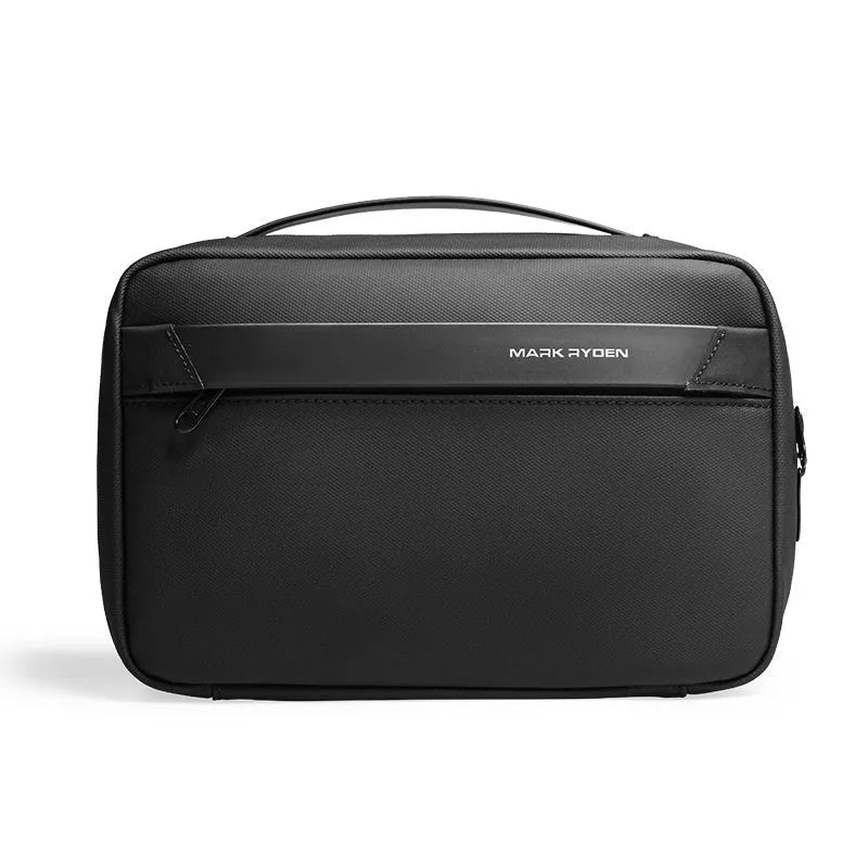 Men's portable toiletries storage bag with wet dry separation compartments in Oxford cloth
