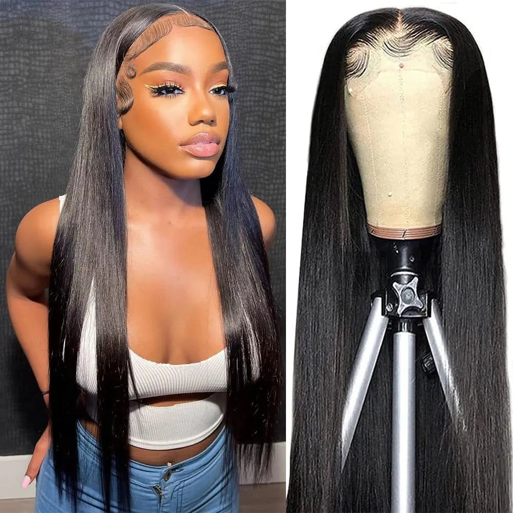 Human hair HD lace wig 13x4 in long 24 inch length on mannequin head