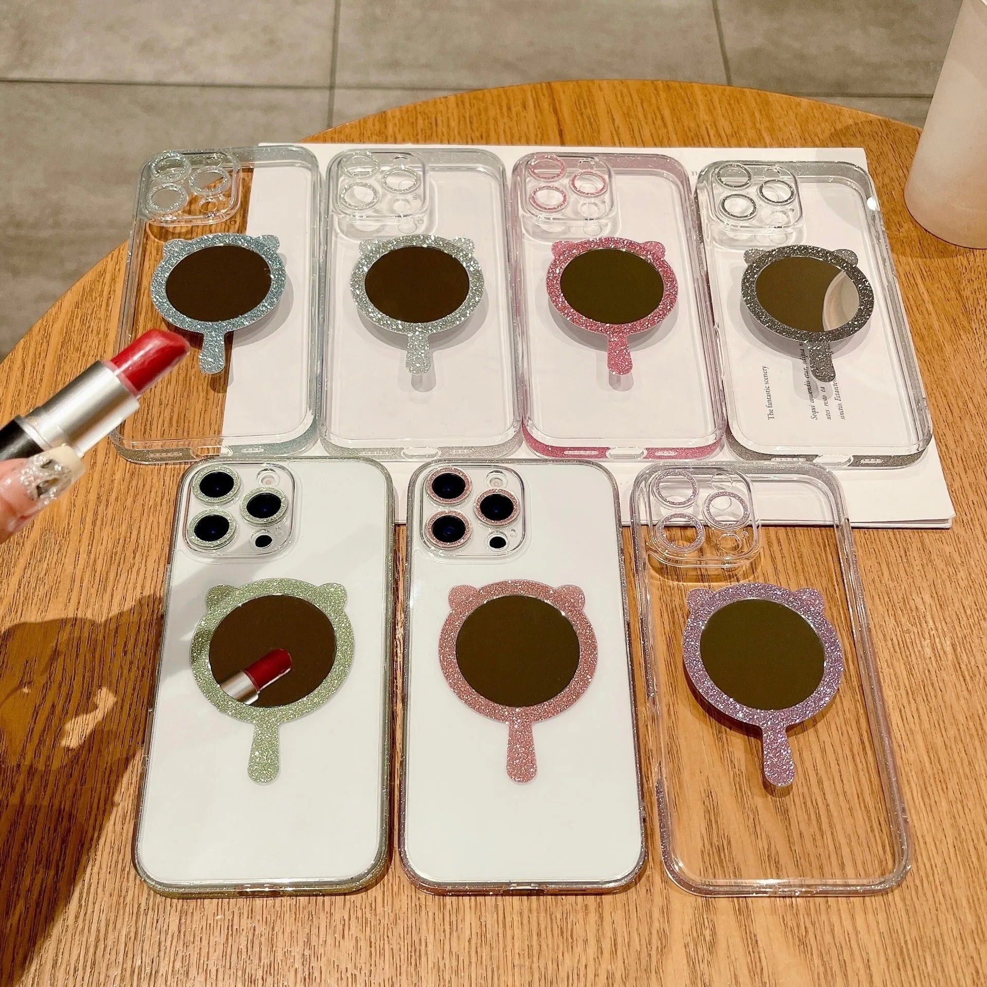 Advanced magnetic suction TPU phone case for iPhone with Star River mirror design in blue colour