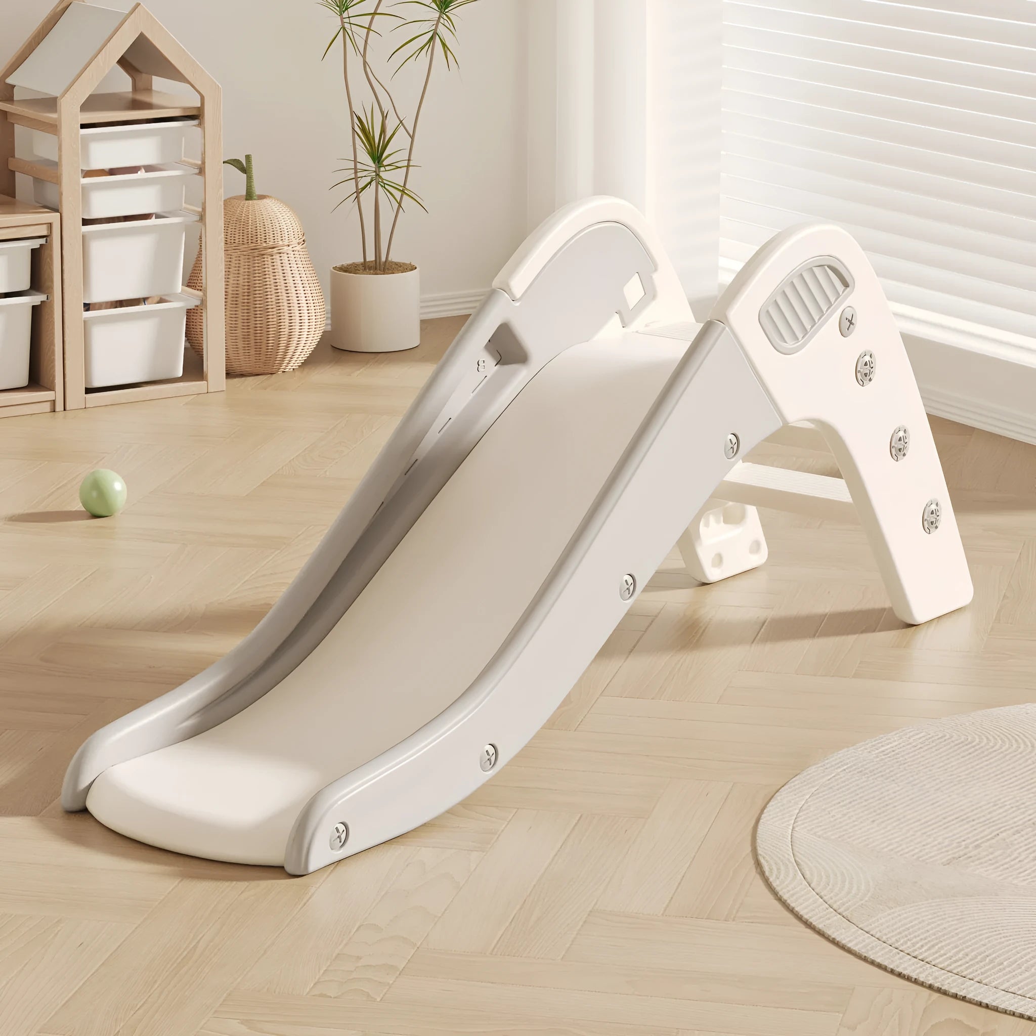 Small plastic baby slide in blue colour for toddlers under 3 years old